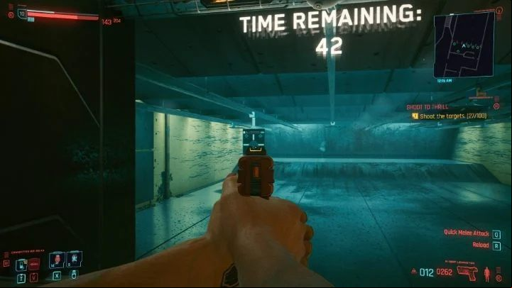 Only pistols are allowed in the shooting tournament, but you will be able to use your own gun and won't have to rely on the weapons provided at the range - Cyberpunk 2077: Shoot to Thrill - walkthrough - Exploration - Cyberpunk 2077 Guide