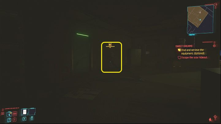 Leave the bathroom and get the first opponent from behind - Cyberpunk 2077: Sweet Dreams - walkthrough - Exploration - Cyberpunk 2077 Guide