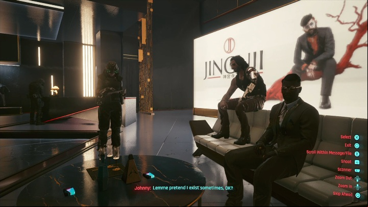 After killing your enemy, you will have to sit on the couch and testify - Cyberpunk 2077: Bullets - walkthrough - Exploration - Cyberpunk 2077 Guide