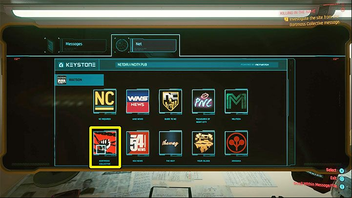 The game will suggest returning to V's apartment to use your computer, but you can also use other equipment connected to the network - Cyberpunk 2077: Killing in the Name - walkthrough - Exploration - Cyberpunk 2077 Guide