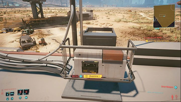 Ultimately, you will have to climb on the roof of a large trailer - Cyberpunk 2077: Killing in the Name - walkthrough - Exploration - Cyberpunk 2077 Guide