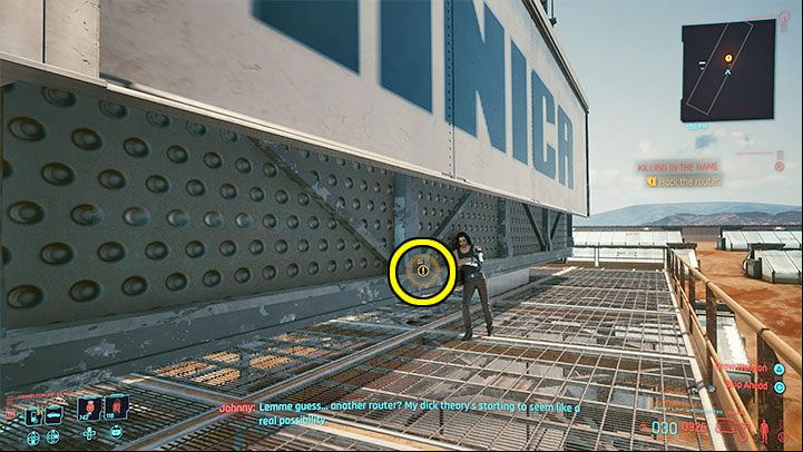 See the attached picture for the location of another router - Cyberpunk 2077: Killing in the Name - walkthrough - Exploration - Cyberpunk 2077 Guide
