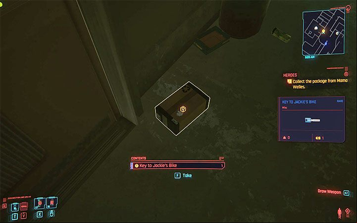 V receives the bike at the beginning of Act 2, depending on how you have behaved at the end of Heroes storyline mission - Cyberpunk 2077: List of free cars - World Atlas - Cyberpunk 2077 Guide