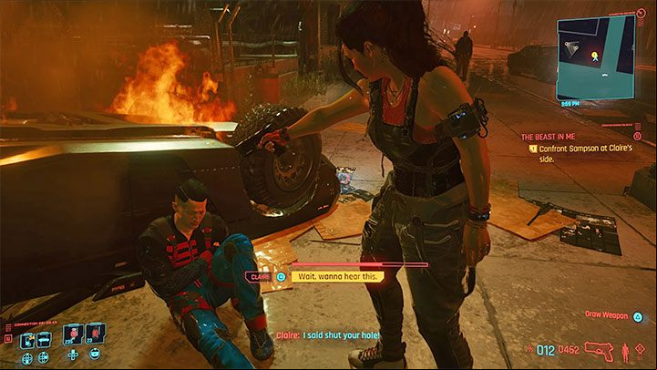 During the final race, you should give up finishing it, but go in pursuit of Sampson instead - Cyberpunk 2077: List of free cars - World Atlas - Cyberpunk 2077 Guide