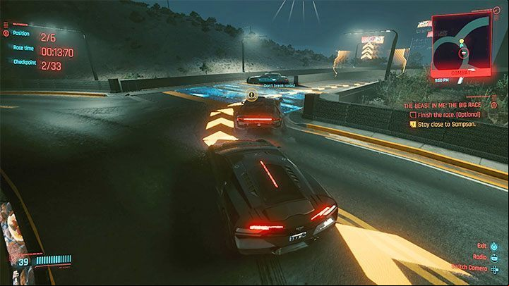 The races in Night City are linked to a side questline called The Beast In Me, given by Claire Russell - Cyberpunk 2077: Mini-games - Basics - Cyberpunk 2077 Guide