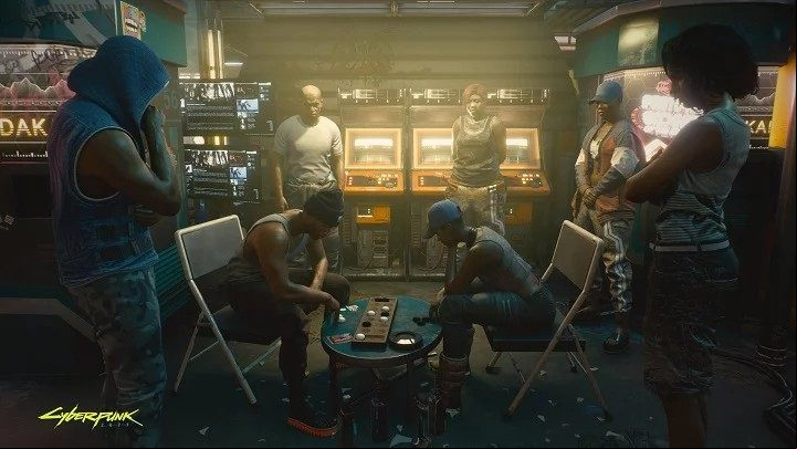 Unfortunately no, Gwent (from The Witcher series) or any other card game does not appear in Cyberpunk 2077 - Cyberpunk 2077: Mini-games - Basics - Cyberpunk 2077 Guide