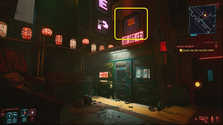 The main entrance to the building is barricaded (it can be forced, but at least 6 Body points are required), but you can get inside the other away - Cyberpunk 2077: Gimme Danger walkthrough - Act 2 - Cyberpunk 2077 Guide
