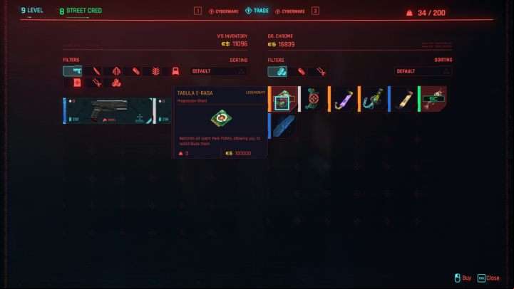 While at ripperdoc, choose the trading option - Cyberpunk 2077: Is it possible to reset perks? - V - main character - Cyberpunk 2077 Guide