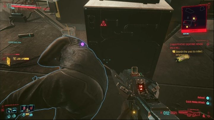 After neutralizing your opponent, get the necessary information: Search the target's corpse as well as another body nearby to find the shards - Cyberpunk 2077: House on a Hill - cyberpsycho sighting walkthrough - Cyberpsycho Sighting - mini-bosses - Cyberpunk 2077 Guide