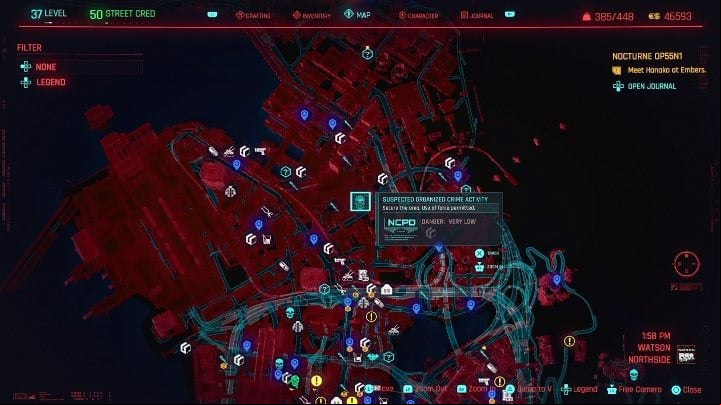 In Watson you'll run into 5 organized crime locations - Cyberpunk 2077: Watson, ND Scanner Hustles - Map, Walkthrough - ND Scanner Hustles - Cyberpunk 2077 Guide