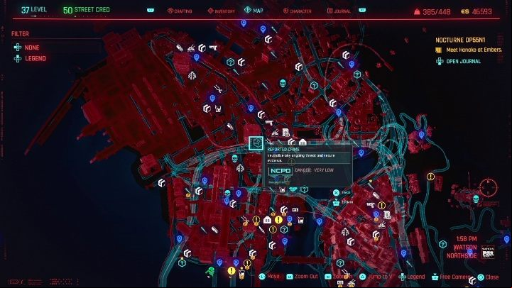 You will encounter 8 reported crime locations in the Watson district - Cyberpunk 2077: Watson, ND Scanner Hustles - Map, Walkthrough - ND Scanner Hustles - Cyberpunk 2077 Guide