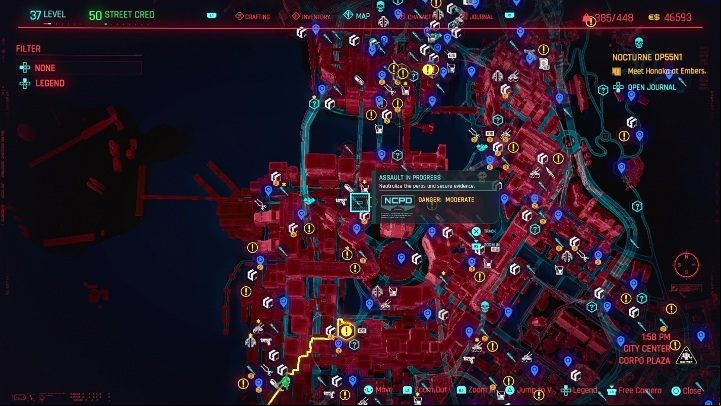 In the City Center district, you can carry out an assault in 12 locations - Cyberpunk 2077: City Center, ND Scanner Hustles - map, walkthrough - ND Scanner Hustles - Cyberpunk 2077 Guide