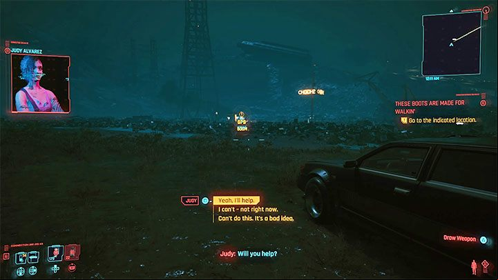 Wait again, this time for a phonecall from Judy - Cyberpunk 2077: Ex-Factor walkthrough - Storyline quests - Cyberpunk 2077 Guide