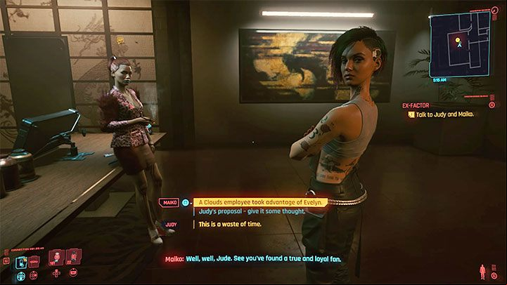 Themeeting with Maiko will have a slightly different course depending on whether during the Automatic Love you killed Woodman or left him alive (i - Cyberpunk 2077: Ex-Factor walkthrough - Storyline quests - Cyberpunk 2077 Guide