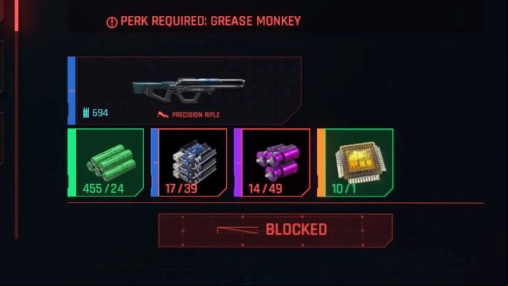 Crafting or upgrading items requires spending certain crafting materials - Cyberpunk 2077: How to get legendary crafting components? - V - main character - Cyberpunk 2077 Guide