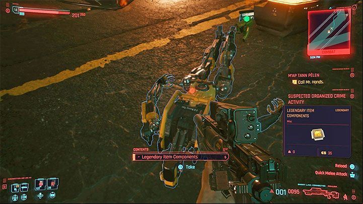 While looking for loot you can increase your chances of finding legendary items - Cyberpunk 2077: How to get legendary crafting components? - V - main character - Cyberpunk 2077 Guide