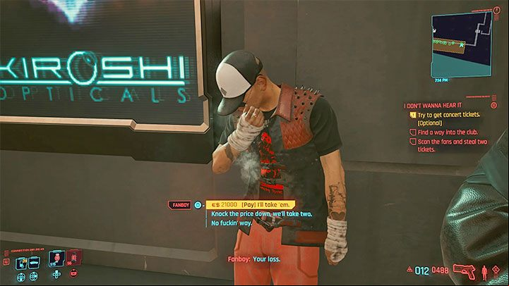 Kelly will inform you that he wants to get into the dressing room at the back of the club to confront the of the Us Cracks band and pressure them into cancelling the concert - Cyberpunk 2077: I Dont Wanna Hear It (Kerry) - walkthrough - Storyline quests - Cyberpunk 2077 Guide