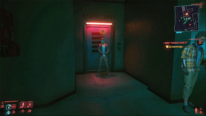 If you have used the main entrance to the Riot Club, you must first go through the public area and then head upstairs - Cyberpunk 2077: I Dont Wanna Hear It (Kerry) - walkthrough - Storyline quests - Cyberpunk 2077 Guide