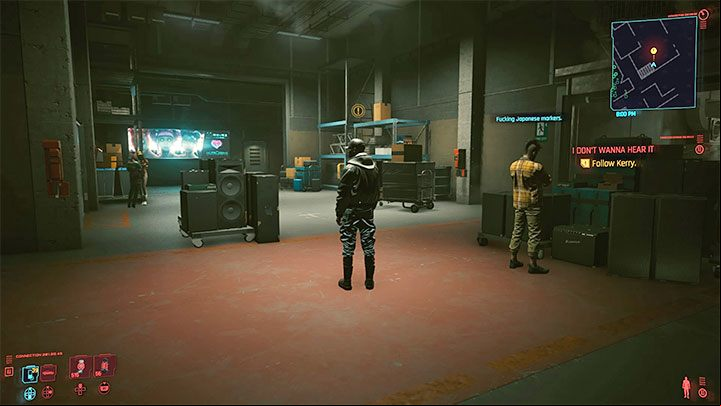 There is also a possibility that you have reached the back of the Riot Club right away - Cyberpunk 2077: I Dont Wanna Hear It (Kerry) - walkthrough - Storyline quests - Cyberpunk 2077 Guide