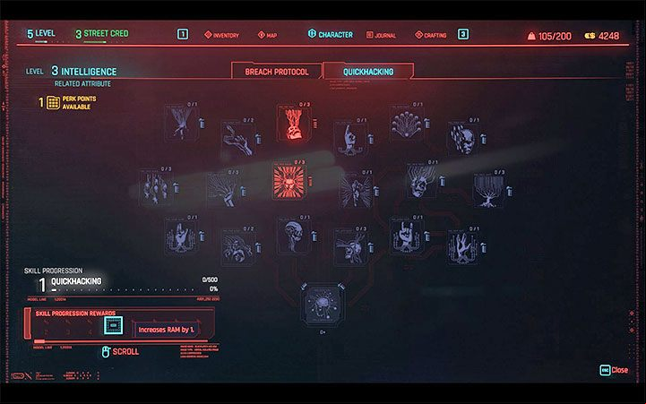 Another method is to develop combat hacking skills (by performing hacking activities) - Cyberpunk 2077: How to increase Cyberdeck RAM amount? - V - main character - Cyberpunk 2077 Guide