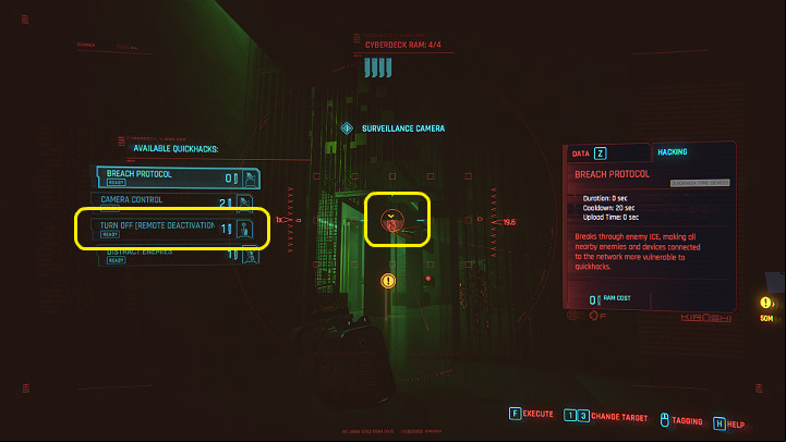 When you get to the next corridor, wait a while until the security guards finish talking - Cyberpunk 2077: The Heist walkthrough - Act 1 - Cyberpunk 2077 Guide