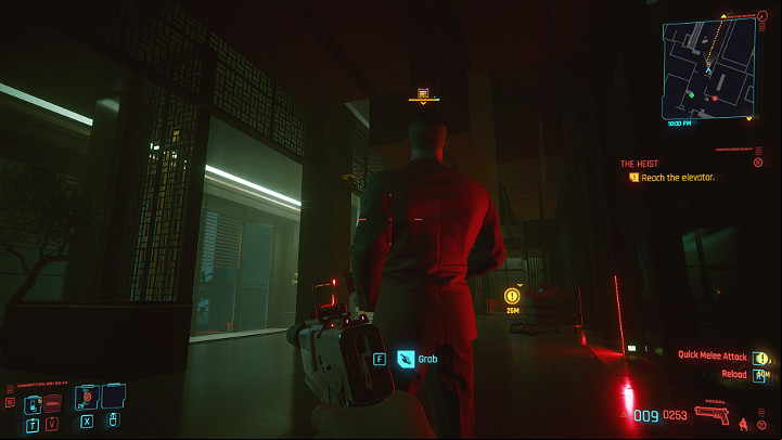 Approach the first bodyguard and eliminate him - Cyberpunk 2077: The Heist walkthrough - Act 1 - Cyberpunk 2077 Guide