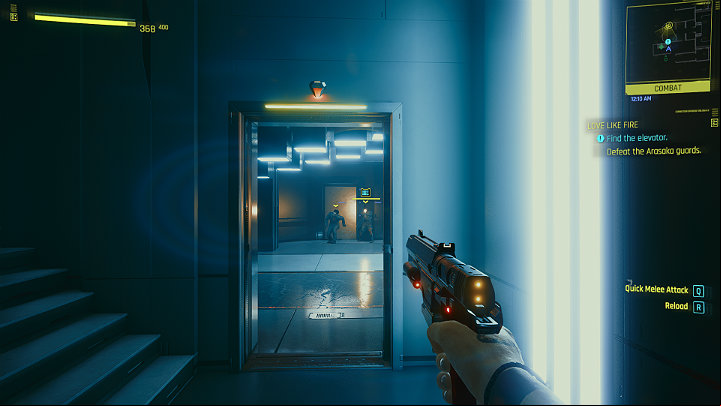 Get out of the helicopter and follow Spider Murphy - Cyberpunk 2077: Love Like Fire walkthrough - Act 1 - Cyberpunk 2077 Guide