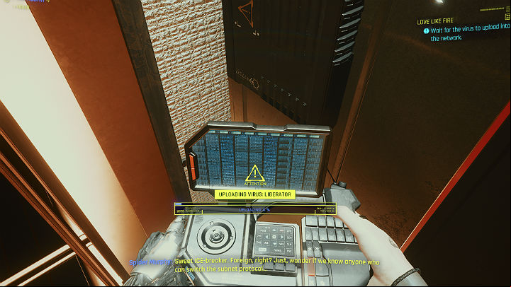 Take the stairs to the upper floor and proceed to the spacious office - Cyberpunk 2077: Love Like Fire walkthrough - Act 1 - Cyberpunk 2077 Guide