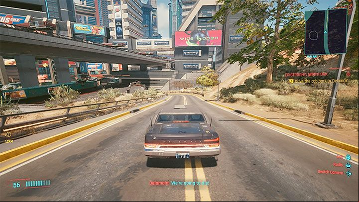 You will find a cab in North Oak, Westbrook - Cyberpunk 2077: Delamain, Epistrophy - walkthrough - Exploration - Cyberpunk 2077 Guide