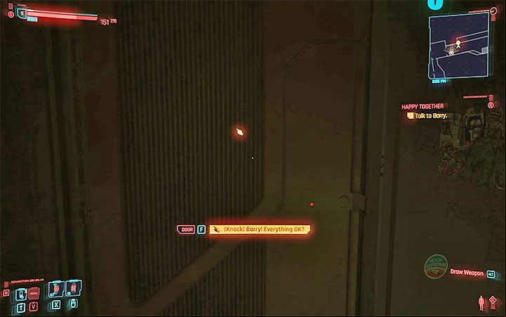 Knock on Barry's door - nobody will open - Cyberpunk 2077: Happy Together walkthrough - Exploration - Cyberpunk 2077 Guide