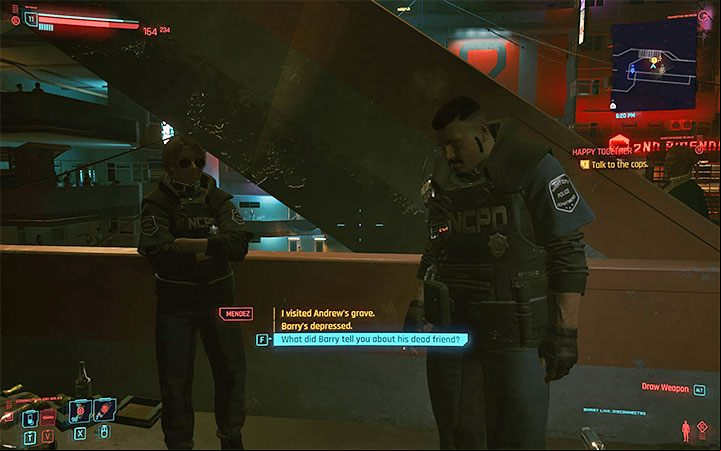 Go back to Barry's apartment and talk to the police officers again - Cyberpunk 2077: Happy Together walkthrough - Exploration - Cyberpunk 2077 Guide