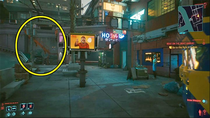 You may have trouble getting to the fight arena because it is on the roof of the building and the door on the ground floor is closed - Cyberpunk 2077: How to beat The Kabuki Twins / champions? - Bosses - Cyberpunk 2077 Guide