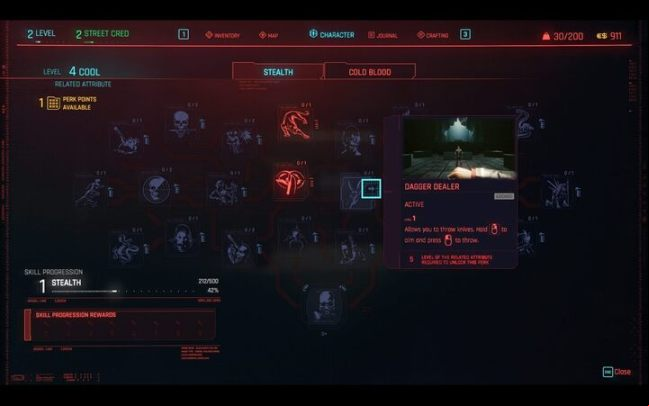 Dagger Dealer attribute will help you in ranged combat - Cyberpunk 2077: Combat and stealth - Basics - Cyberpunk 2077 Guide