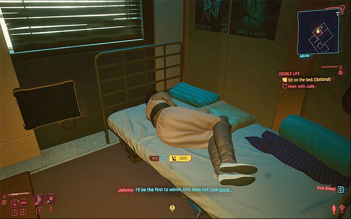 As part of the next mission, the Double Life, you can return to Judy's apartment and try to ask Evelyn questions about the kidnapping and her current state - Cyberpunk 2077: Is it possible to rescue Evelyn? - Campaign - Cyberpunk 2077 Guide