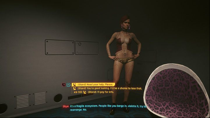 When you ask about Evelyn Parker, the doll will not say anything at first - Cyberpunk 2077: Automatic Love walkthrough - Act 2 - Cyberpunk 2077 Guide