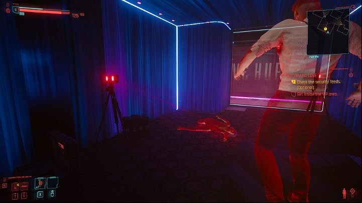 When you turn on the holoprojector, you will see a strange scene from which you can guess that Evelyn Parker suffered some kind of short circuit and behaved strangely - Cyberpunk 2077: Automatic Love walkthrough - Act 2 - Cyberpunk 2077 Guide