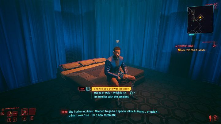 Go to the VIP floor when the security guard walks away and enter the room on the right side of the bar to talk to Tom - Cyberpunk 2077: Automatic Love walkthrough - Act 2 - Cyberpunk 2077 Guide