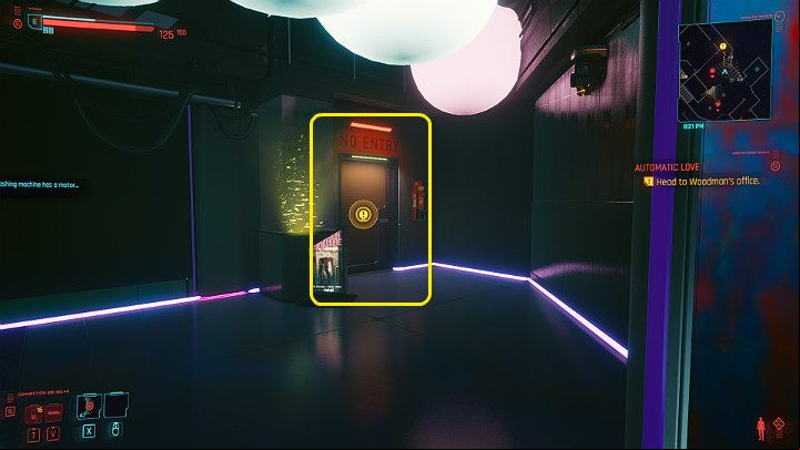 Go to the back room to talk to Woodman - Cyberpunk 2077: Automatic Love walkthrough - Act 2 - Cyberpunk 2077 Guide