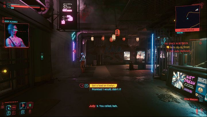 Before you meet with Fingers, you can keep your word and call Judy to tell her what you discovered about Evelyn Parker - Cyberpunk 2077: The Space In Between walkthrough - Act 2 - Cyberpunk 2077 Guide