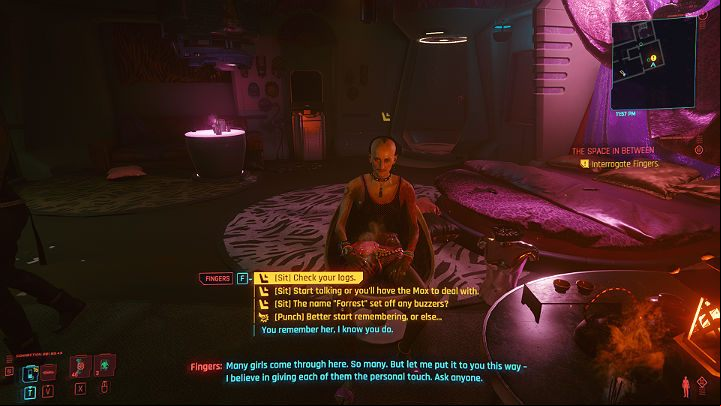 After entering the operating room, start talking to Fingers, and then go to his room - Cyberpunk 2077: The Space In Between walkthrough - Act 2 - Cyberpunk 2077 Guide