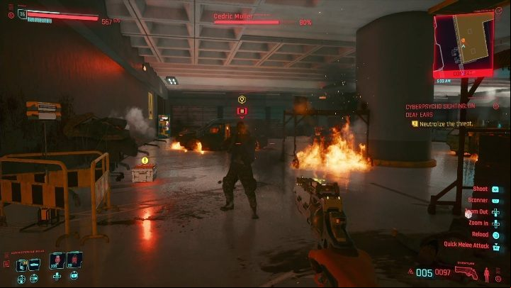 Important information about the fight against Muller - Cyberpunk 2077: On Deaf Ears - cyberpsycho sighting walkthrough - Cyberpsycho Sighting - mini-bosses - Cyberpunk 2077 Guide