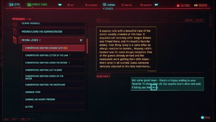 To complete the task you must enter - Cyberpunk 2077: Seaside Cafe - cyberpsycho sighting walkthrough - Cyberpsycho Sighting - mini-bosses - Cyberpunk 2077 Guide
