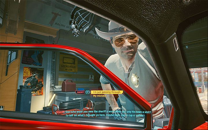 Take the driver's seat and start the engine (it takes several attempts to do it) - Cyberpunk 2077: The Nomad walkthrough - Nomad life path quest - Life path quests - Cyberpunk 2077 Guide