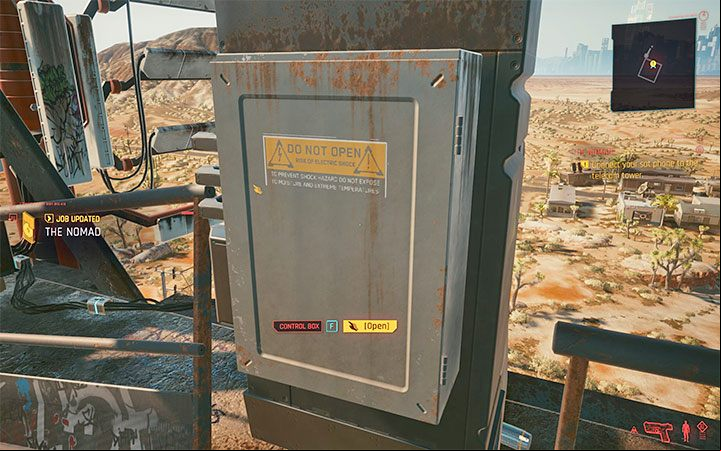 The telecom tower is located nearby the gas station where you started - Cyberpunk 2077: The Nomad walkthrough - Nomad life path quest - Life path quests - Cyberpunk 2077 Guide