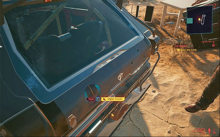 Get off the tower and get in the car - Cyberpunk 2077: The Nomad walkthrough - Nomad life path quest - Life path quests - Cyberpunk 2077 Guide