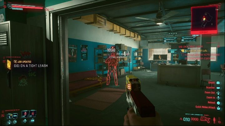 Walkthrough: your task is to neutralize the man hiding in the upstairs office - Cyberpunk 2077: Gun for Hire, Heywood - Gigs, walkthrough, map - Heywood - Cyberpunk 2077 Guide