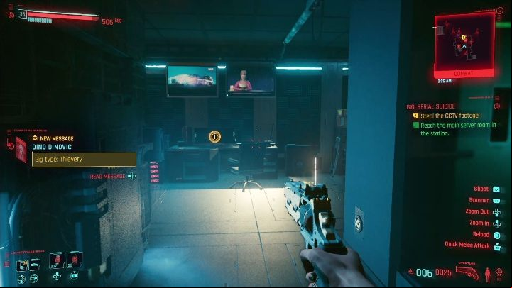 The target: data from a computer - Cyberpunk 2077: Thievery, City Center - Gigs, walkthrough, map - City Center - Cyberpunk 2077 Guide