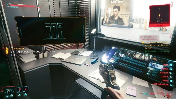 The target: data from a computer - Cyberpunk 2077: Thievery, City Center - Gigs, walkthrough, map - City Center - Cyberpunk 2077 Guide