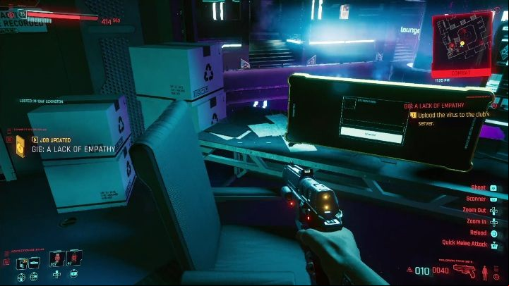Objective: The installation of a virus - Cyberpunk 2077: Agent Saboteur, City Center - Gigs, walkthrough, map - City Center - Cyberpunk 2077 Guide