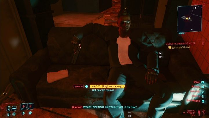 Walkthrough: Let's start with the methods of entering the club - Cyberpunk 2077: Gun for Hire, City Center - Gigs, walkthrough, map - City Center - Cyberpunk 2077 Guide